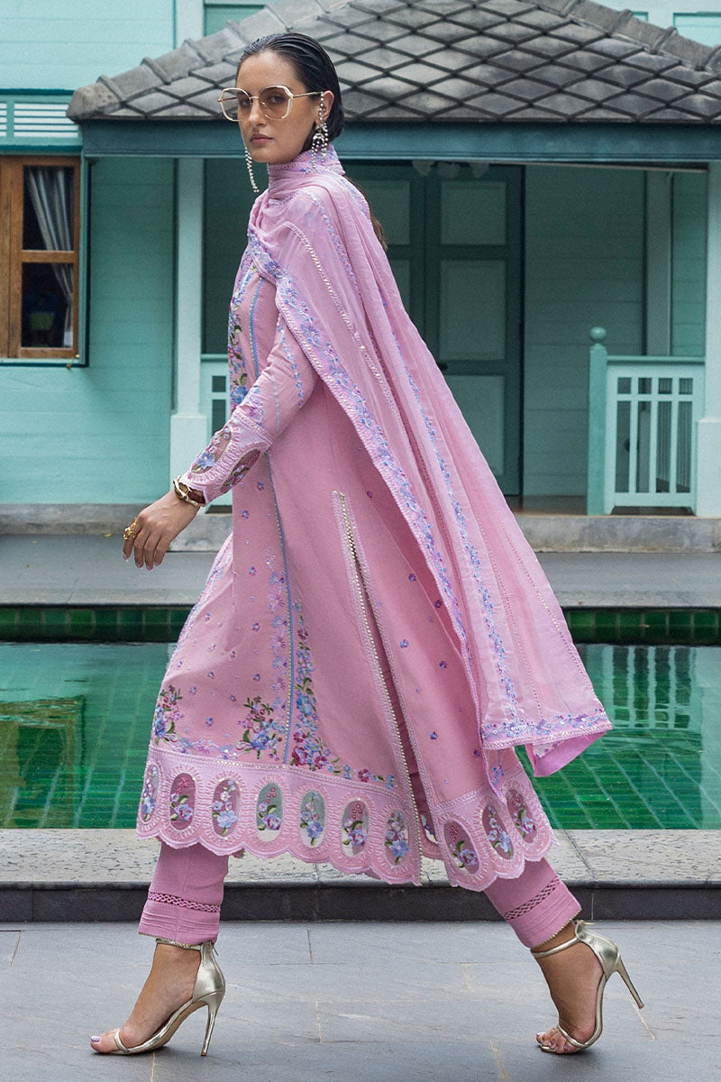 Women Wearing Leore Lilac Pink Long Shirt for Formal Events - Pakistani Designer Wear for Women in UK | Kifat