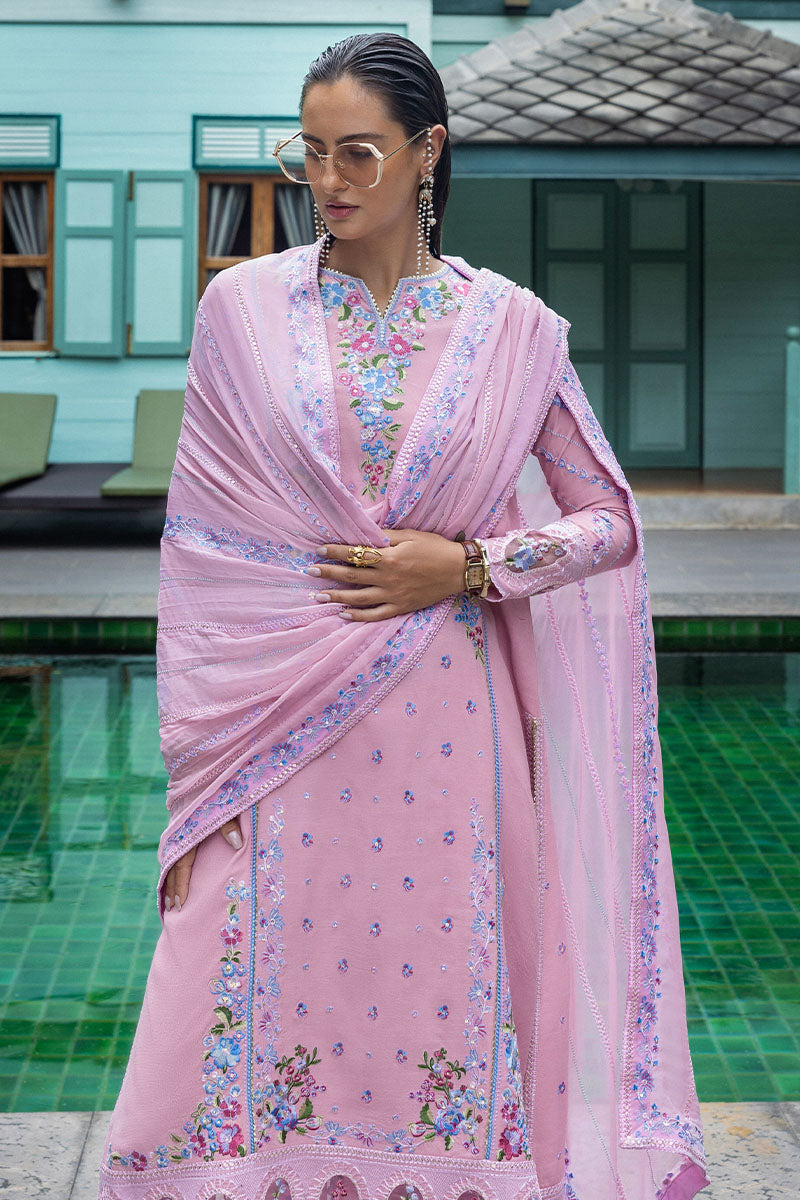 Women Wearing Leore Lilac Pink Long Shirt for Formal Events - Pakistani Designer Wear for Women in UK | Kifat