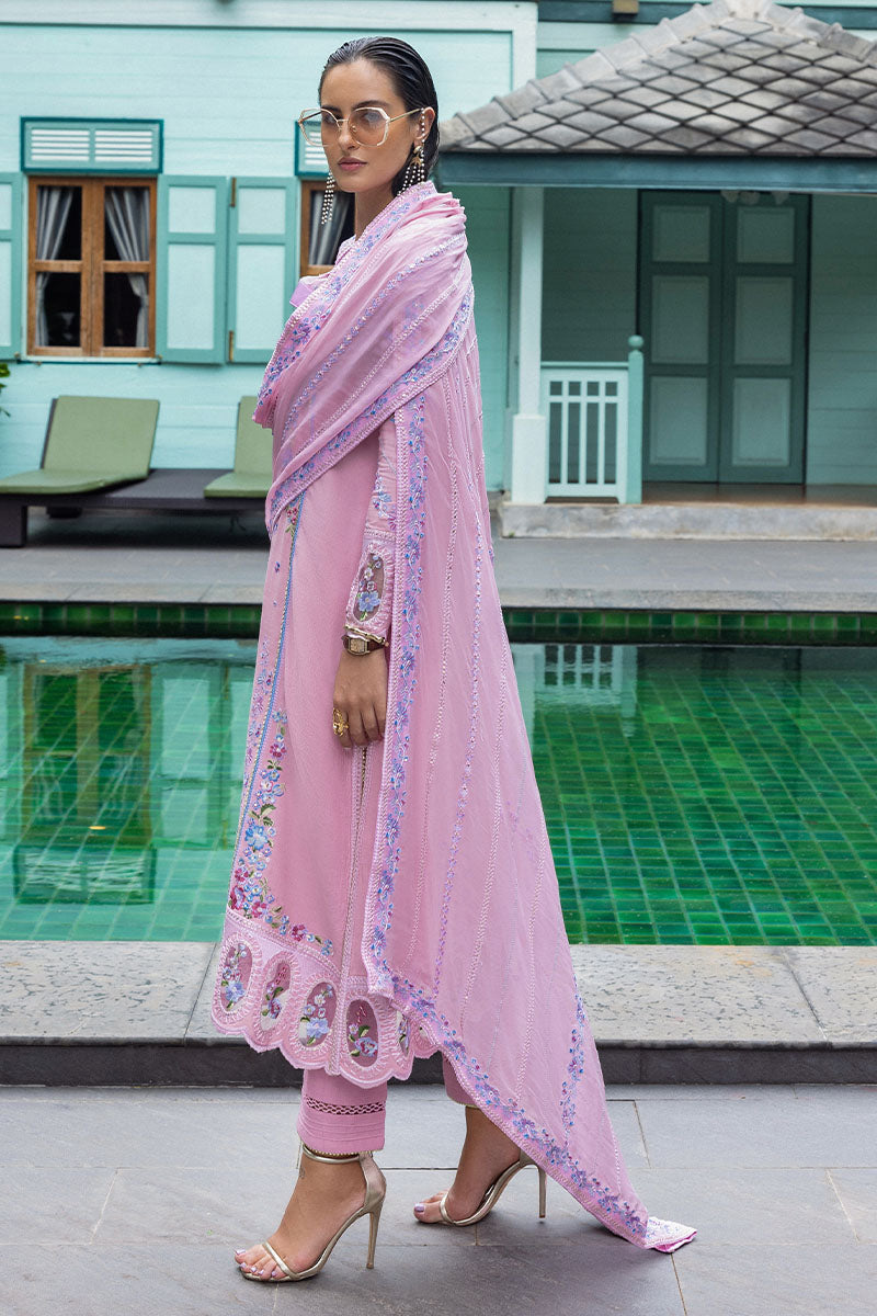 Women Wearing Leore Lilac Pink Long Shirt for Formal Events - Pakistani Designer Wear for Women in UK | Kifat