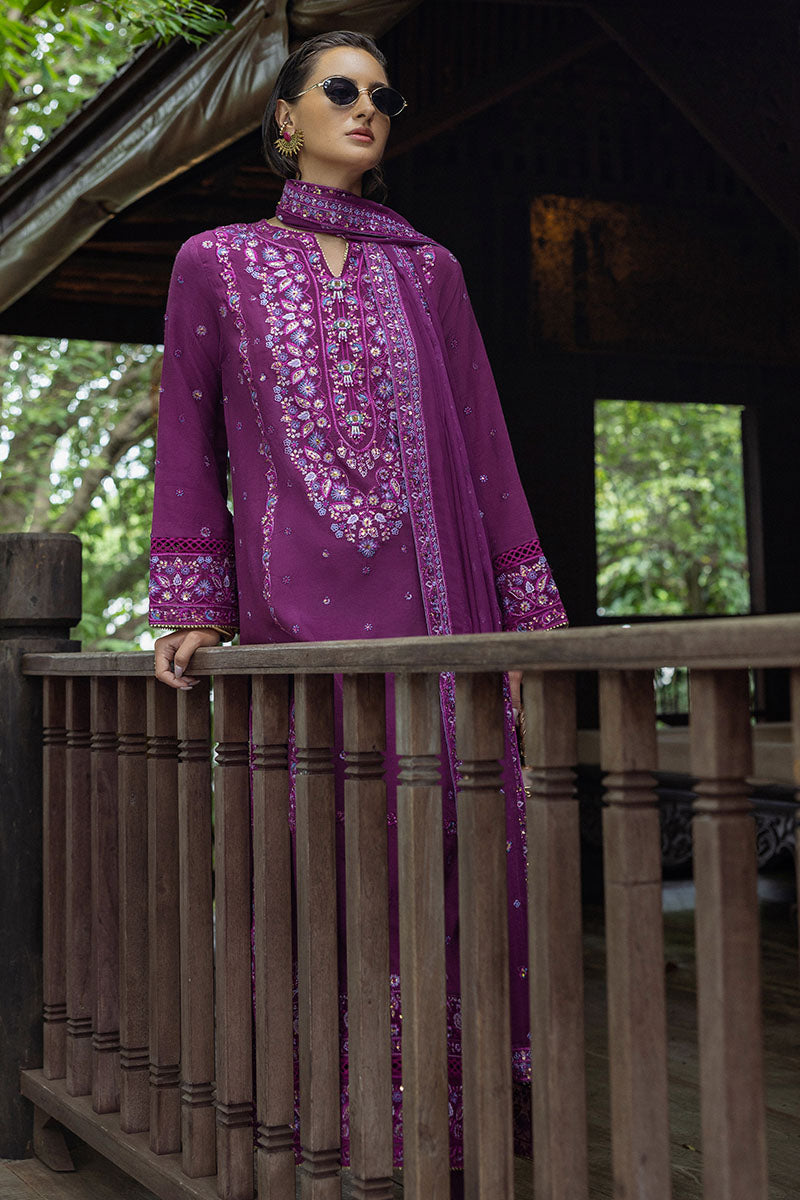 Women Wearing Avenelle Dark Purple Long Shirt for Festive Events - Pakistani Designer Wear for Women in UK | Kifat