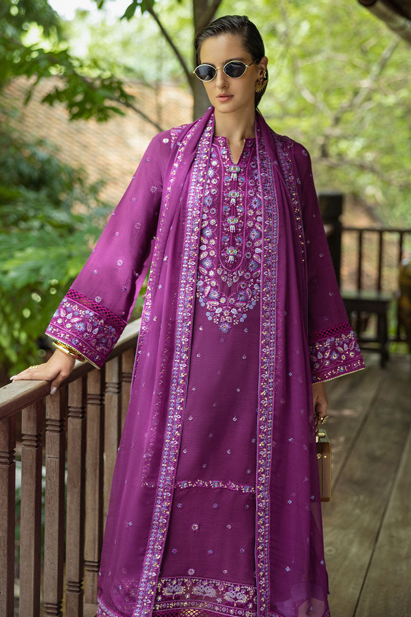 Women Wearing Avenelle Dark Purple Long Shirt for Festive Events - Pakistani Designer Wear for Women in UK | Kifat
