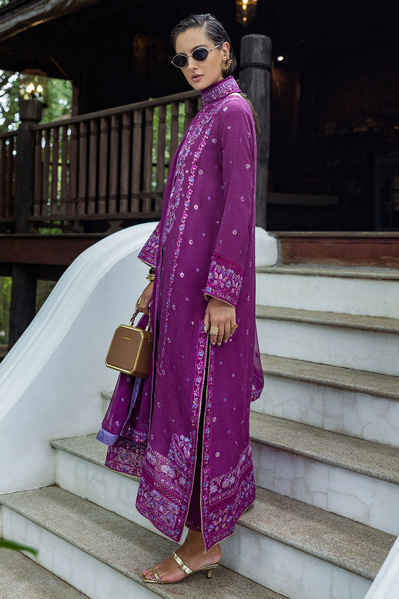 Women Wearing Avenelle Dark Purple Long Shirt for Festive Events - Pakistani Designer Wear for Women in UK | Kifat