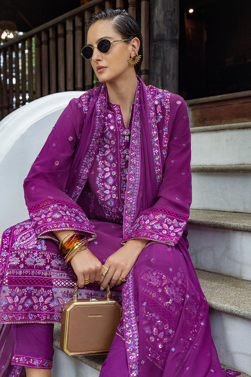 Women Wearing Avenelle Dark Purple Long Shirt for Festive Events - Pakistani Designer Wear for Women in UK | Kifat