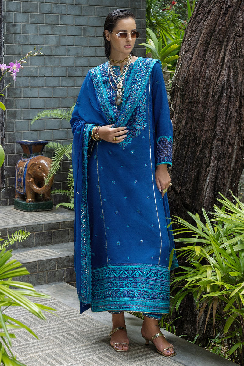 Women Wearing Marisette Zinc Long Shirt for Festive Events - Pakistani Designer Wear for Women in UK | Kifat