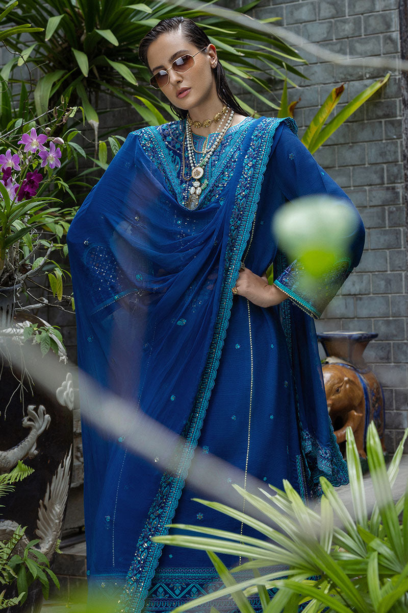 Women Wearing Marisette Zinc Long Shirt for Festive Events - Pakistani Designer Wear for Women in UK | Kifat