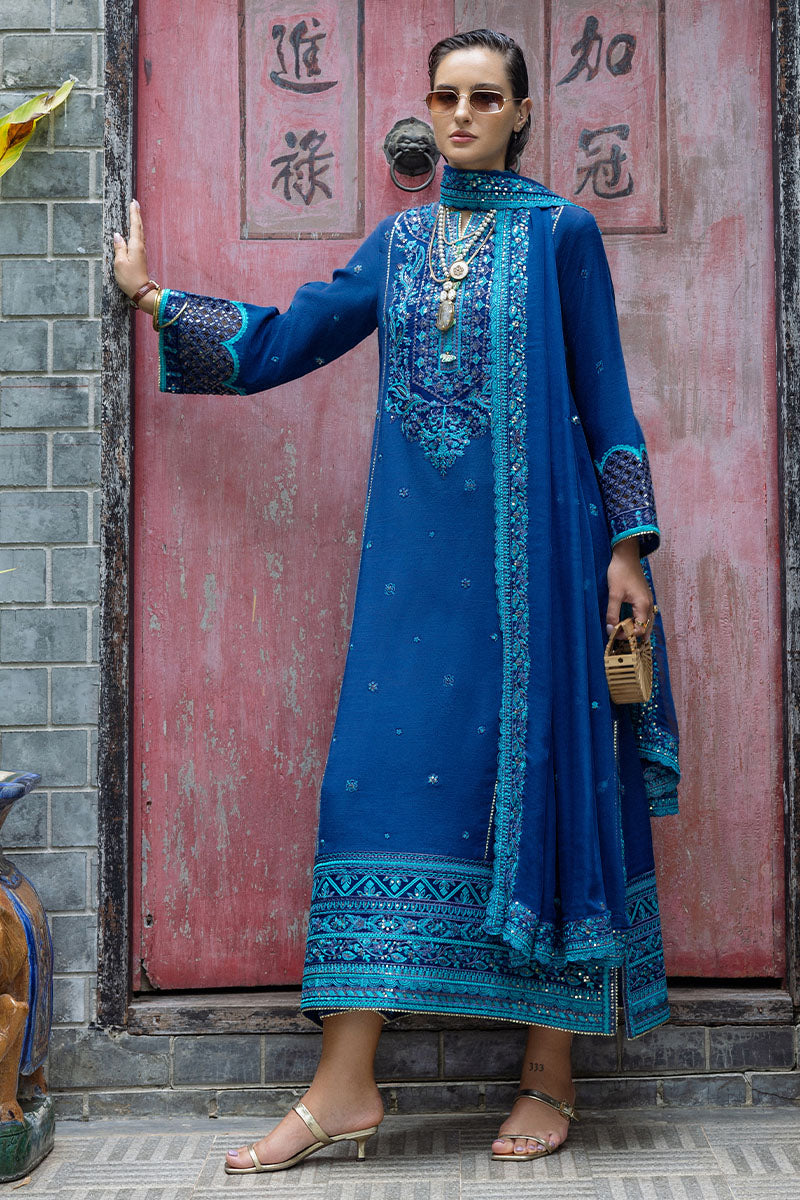 Women Wearing Marisette Zinc Long Shirt for Festive Events - Pakistani Designer Wear for Women in UK | Kifat