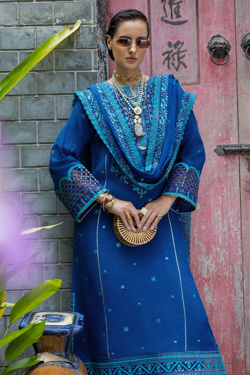 Women Wearing Marisette Zinc Long Shirt for Festive Events - Pakistani Designer Wear for Women in UK | Kifat