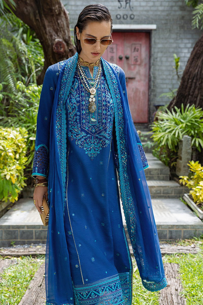 Women Wearing Marisette Zinc Long Shirt for Festive Events - Pakistani Designer Wear for Women in UK | Kifat