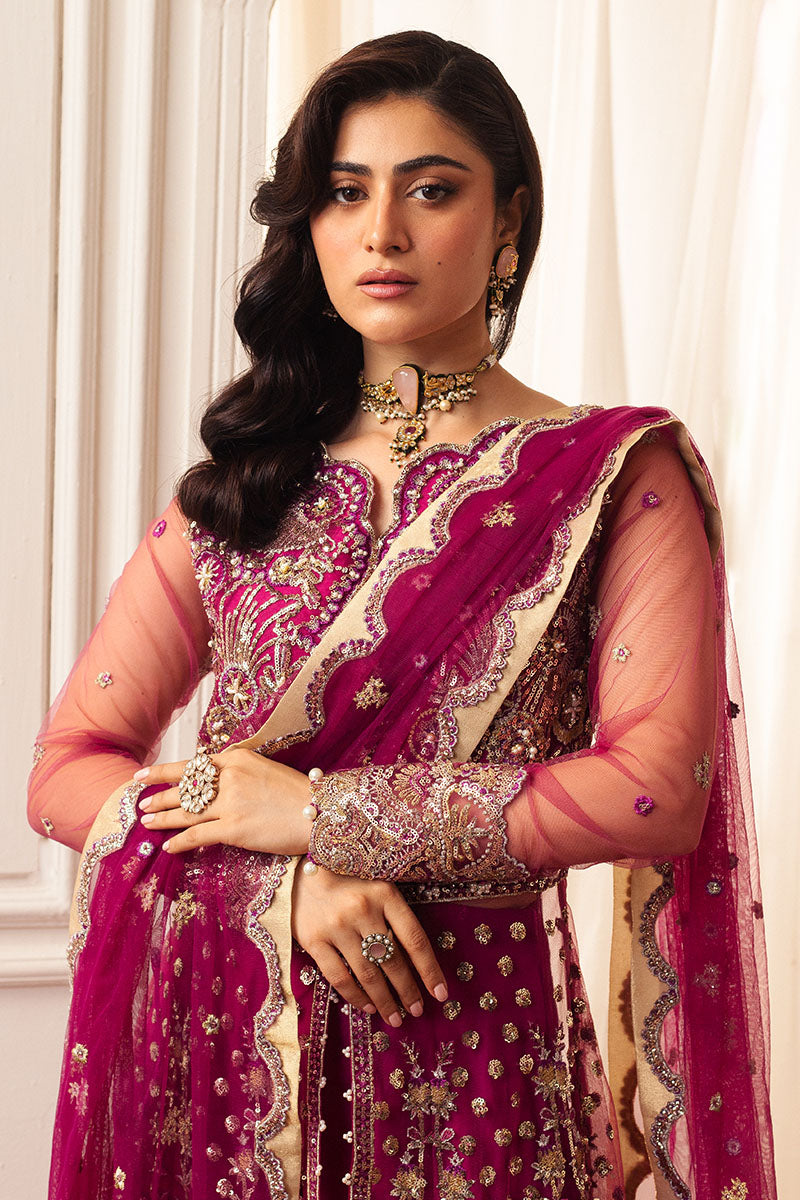 Women Wearing Fuchsia Magenta Peshwas for Wedding Events - Pakistani Designer Wear for Women in UK | Kifat