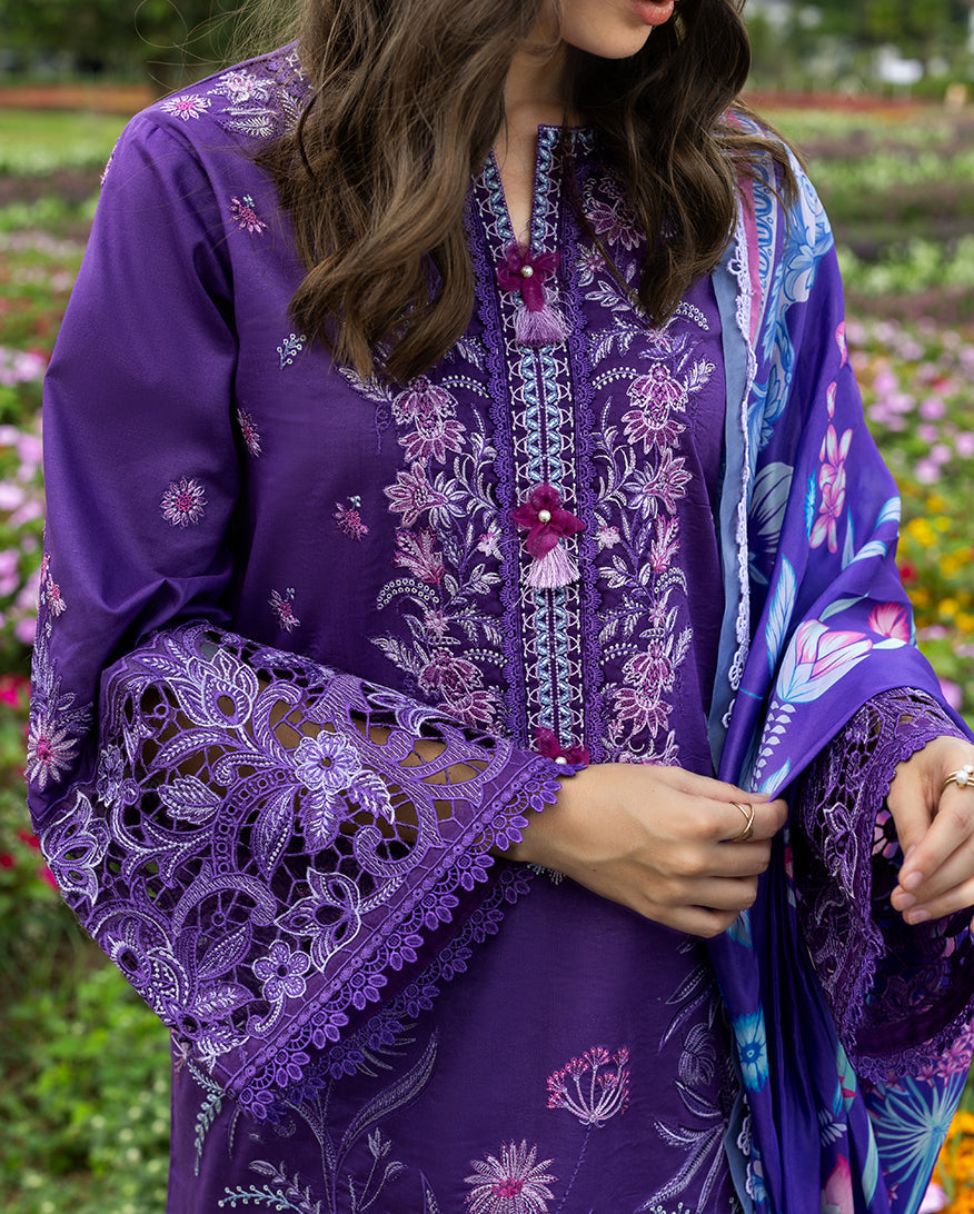 Women Wearing Lily Veil Purple Long Shirt for Festive Events - Pakistani Designer Wear for Women in UK | Kifat
