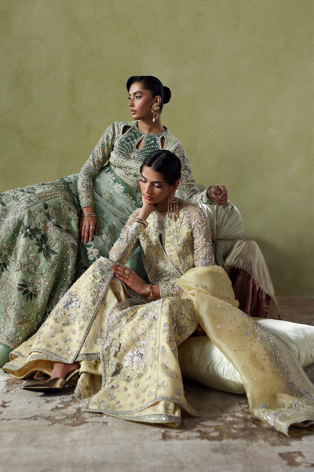 Soraya Liora Butter Yellow Long Angrakha Shirt for Guest of Wedding Wear, Formal Events - Pakistani Designer Wear for Women in UK | Kifat
