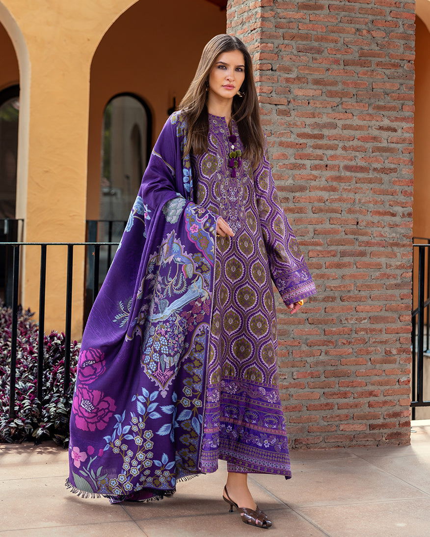Women Wearing Luce Toscana Purple Long Shirt for Casual Events - Pakistani Designer Wear for Women in UK | Kifat