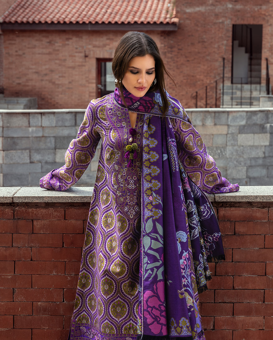 Women Wearing Luce Toscana Purple Long Shirt for Casual Events - Pakistani Designer Wear for Women in UK | Kifat