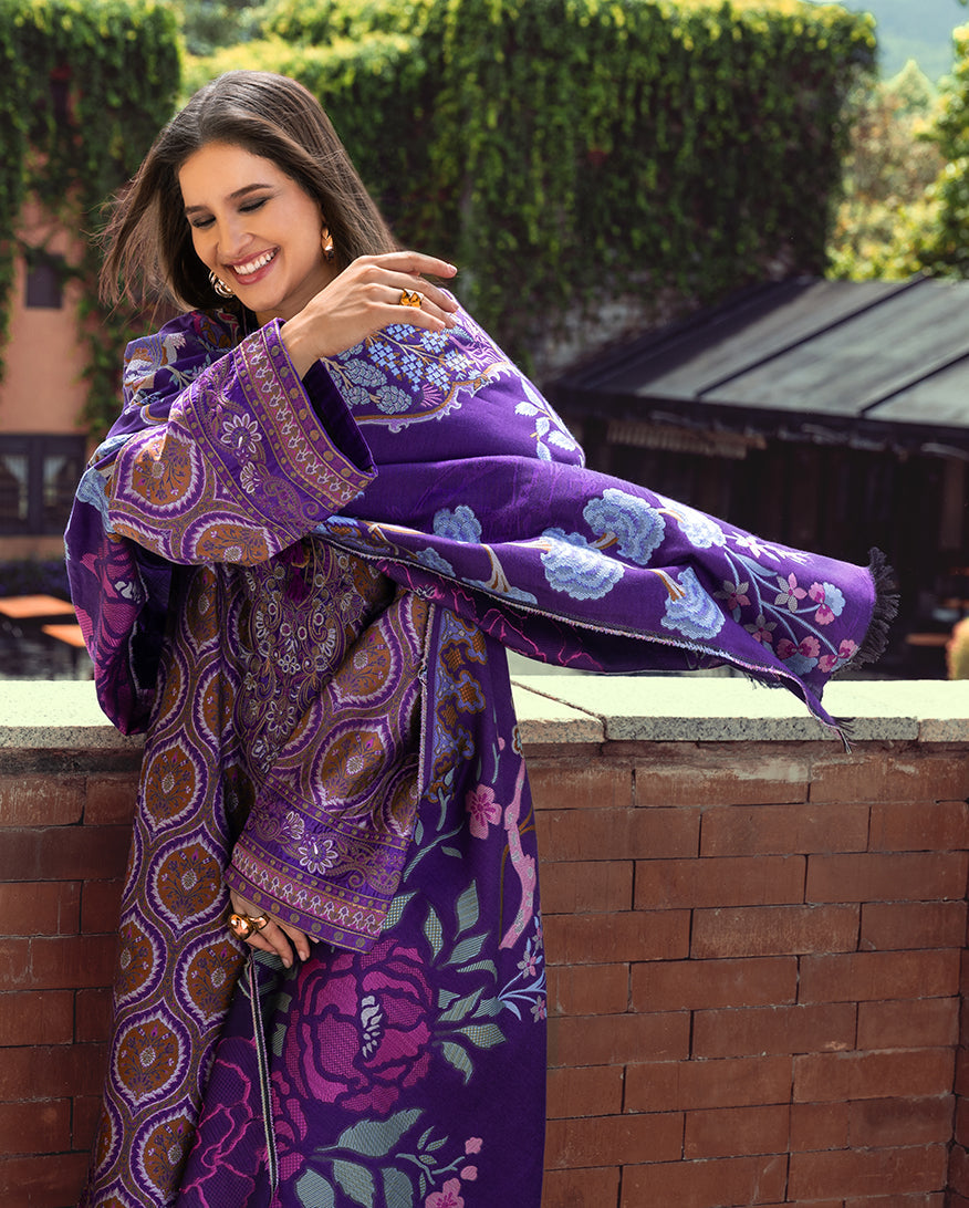 Women Wearing Luce Toscana Purple Long Shirt for Casual Events - Pakistani Designer Wear for Women in UK | Kifat