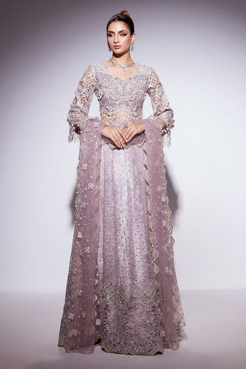 Women Wearing Evening Haze Lilac Peshwas for Wedding Events - Pakistani Designer Wear for Women in UK | Kifat
