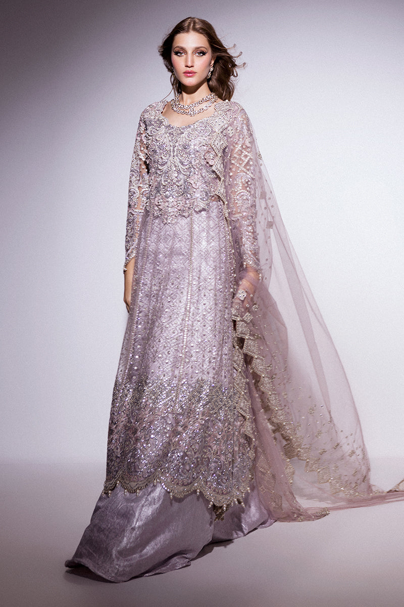 Women Wearing Evening Haze Lilac Peshwas for Wedding Events - Pakistani Designer Wear for Women in UK | Kifat