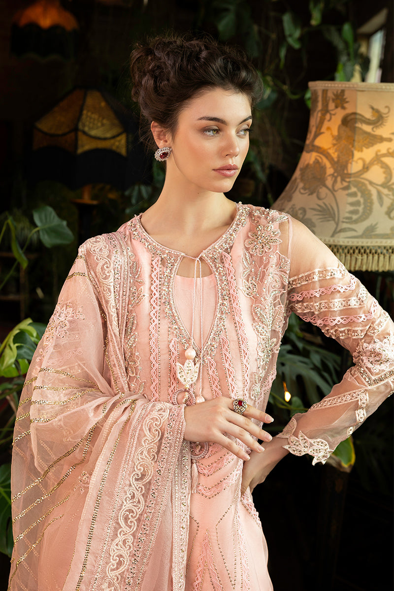 Women Wearing Calliope Baby Pink Long Shirt for Festive Events - Pakistani Designer Wear for Women in UK | Kifat