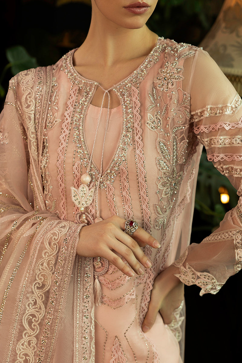 Women Wearing Calliope Baby Pink Long Shirt for Festive Events - Pakistani Designer Wear for Women in UK | Kifat