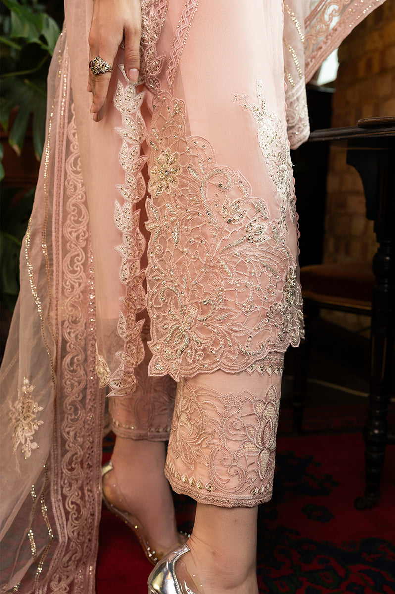 Women Wearing Calliope Baby Pink Long Shirt for Festive Events - Pakistani Designer Wear for Women in UK | Kifat