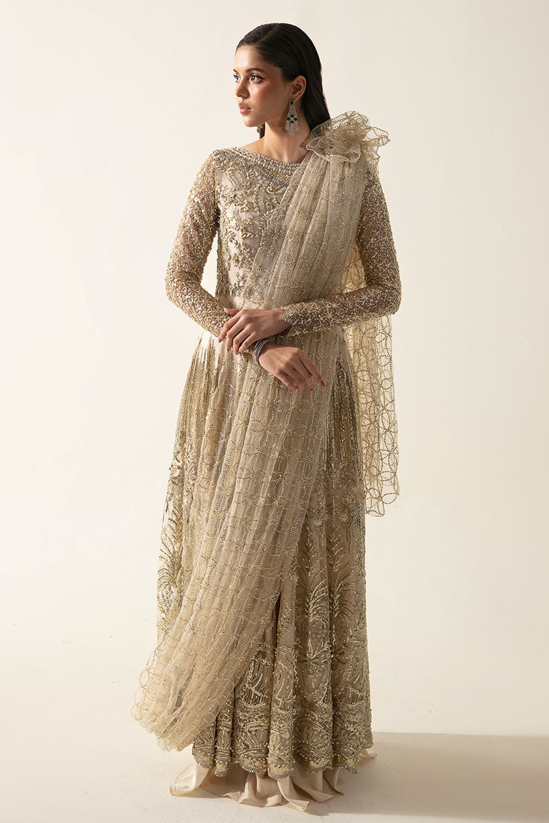 Women Wearing Taliah Off White Frock for Luxury Events - Pakistani Designer Wear for Women in UK | Kifat