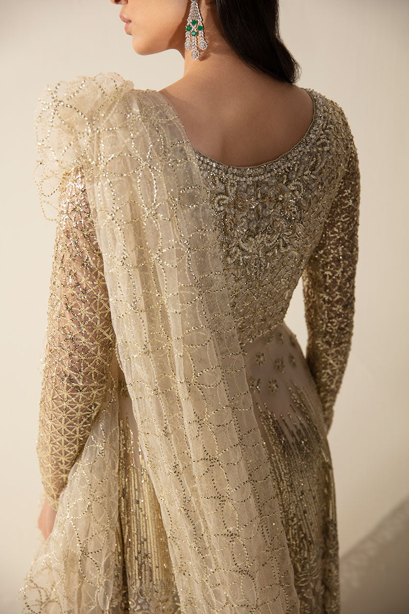Women Wearing Taliah Off White Frock for Luxury Events - Pakistani Designer Wear for Women in UK | Kifat