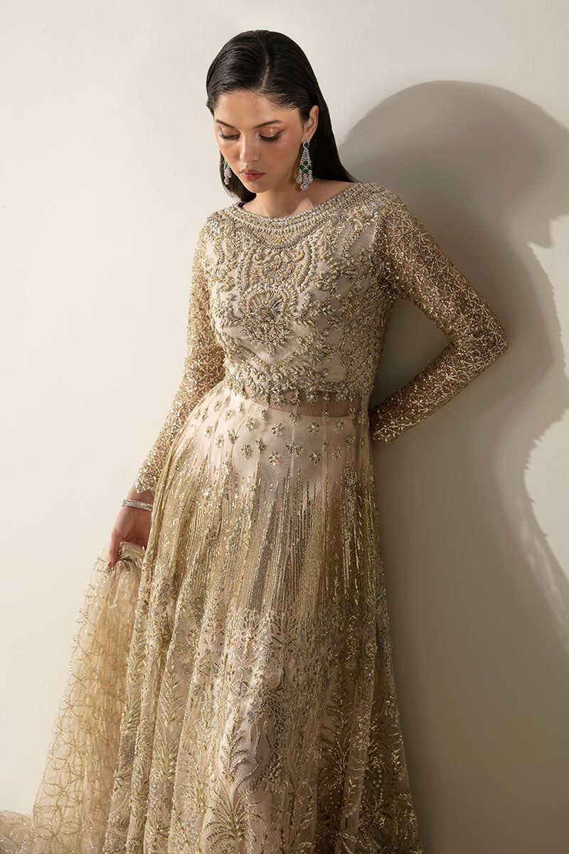 Women Wearing Taliah Off White Frock for Luxury Events - Pakistani Designer Wear for Women in UK | Kifat