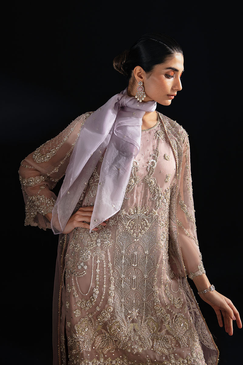 Women Wearing Naya Lavender Short Shirt for Luxury Events - Pakistani Designer Wear for Women in UK | Kifat