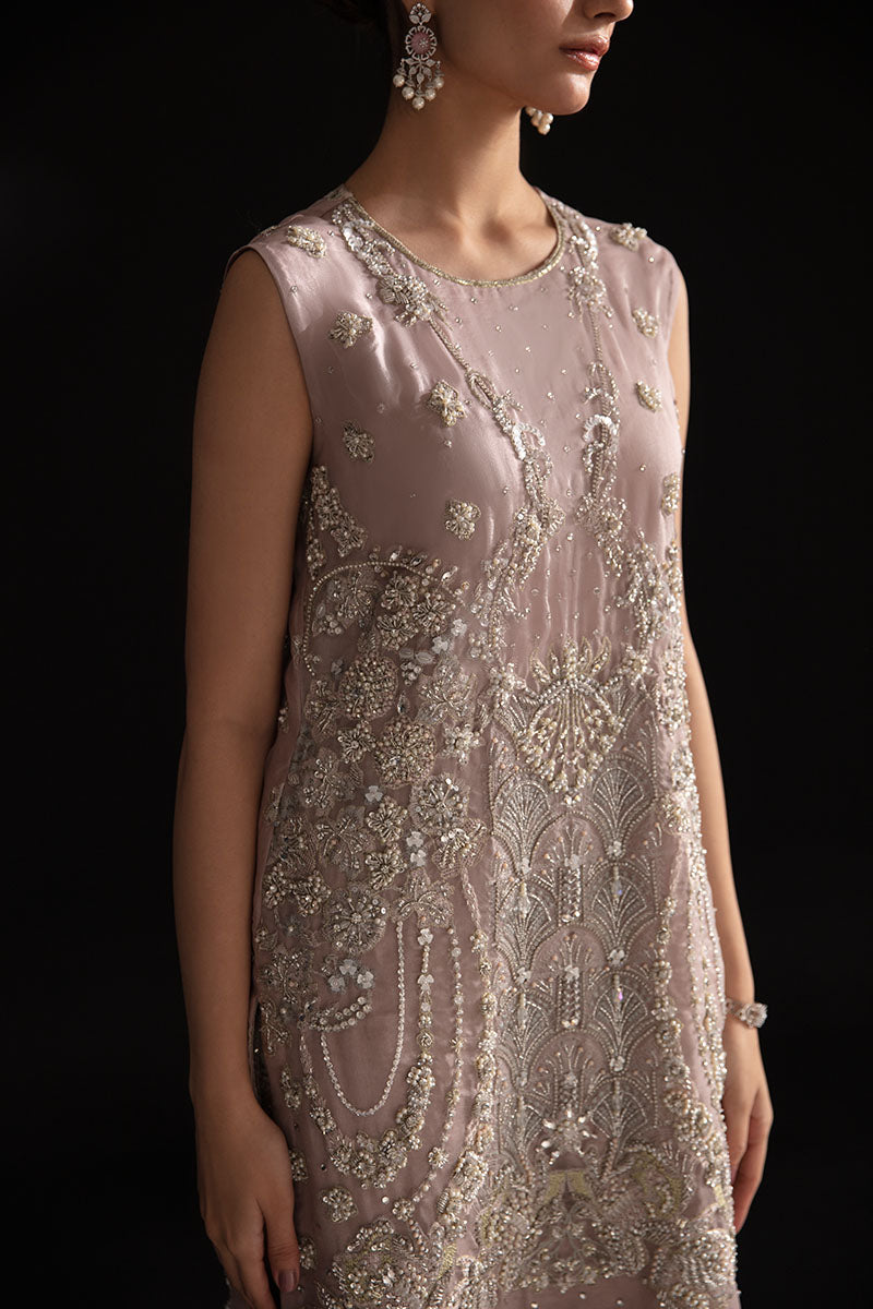 Women Wearing Naya Lavender Short Shirt for Luxury Events - Pakistani Designer Wear for Women in UK | Kifat
