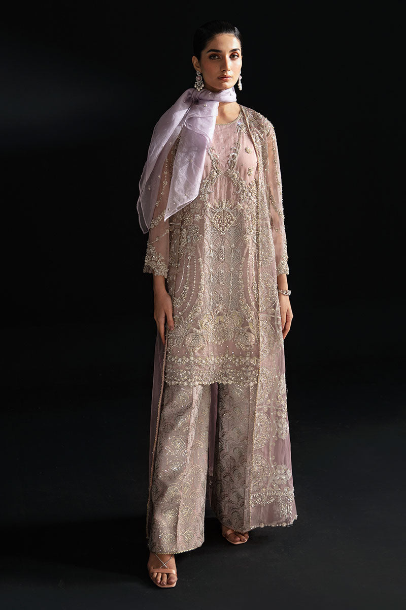 Women Wearing Naya Lavender Short Shirt for Luxury Events - Pakistani Designer Wear for Women in UK | Kifat