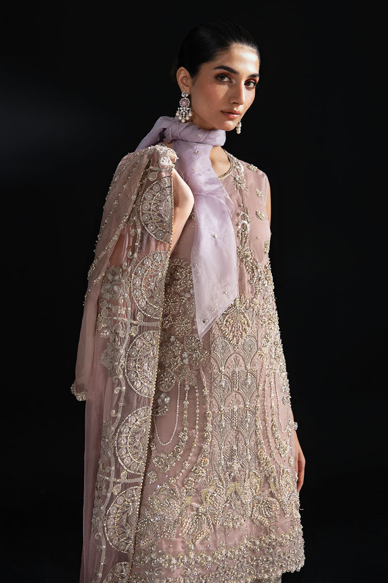 Women Wearing Naya Lavender Short Shirt for Luxury Events - Pakistani Designer Wear for Women in UK | Kifat