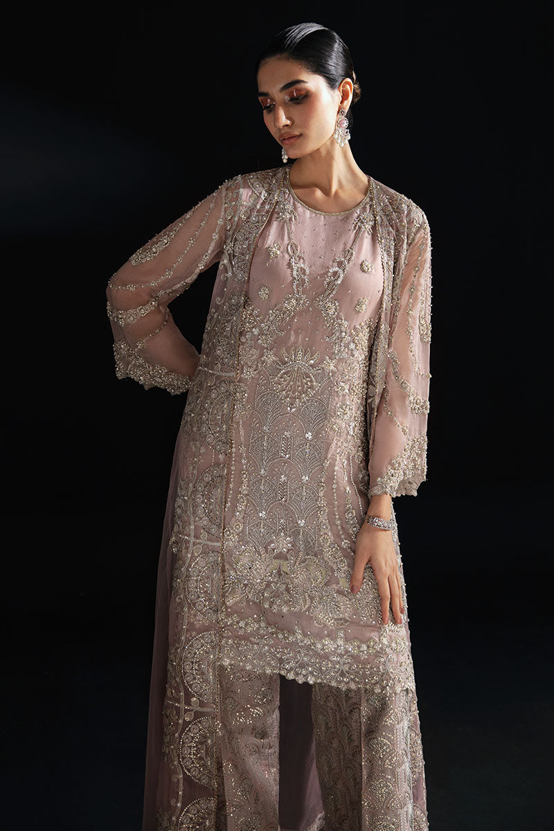 Women Wearing Naya Lavender Short Shirt for Luxury Events - Pakistani Designer Wear for Women in UK | Kifat