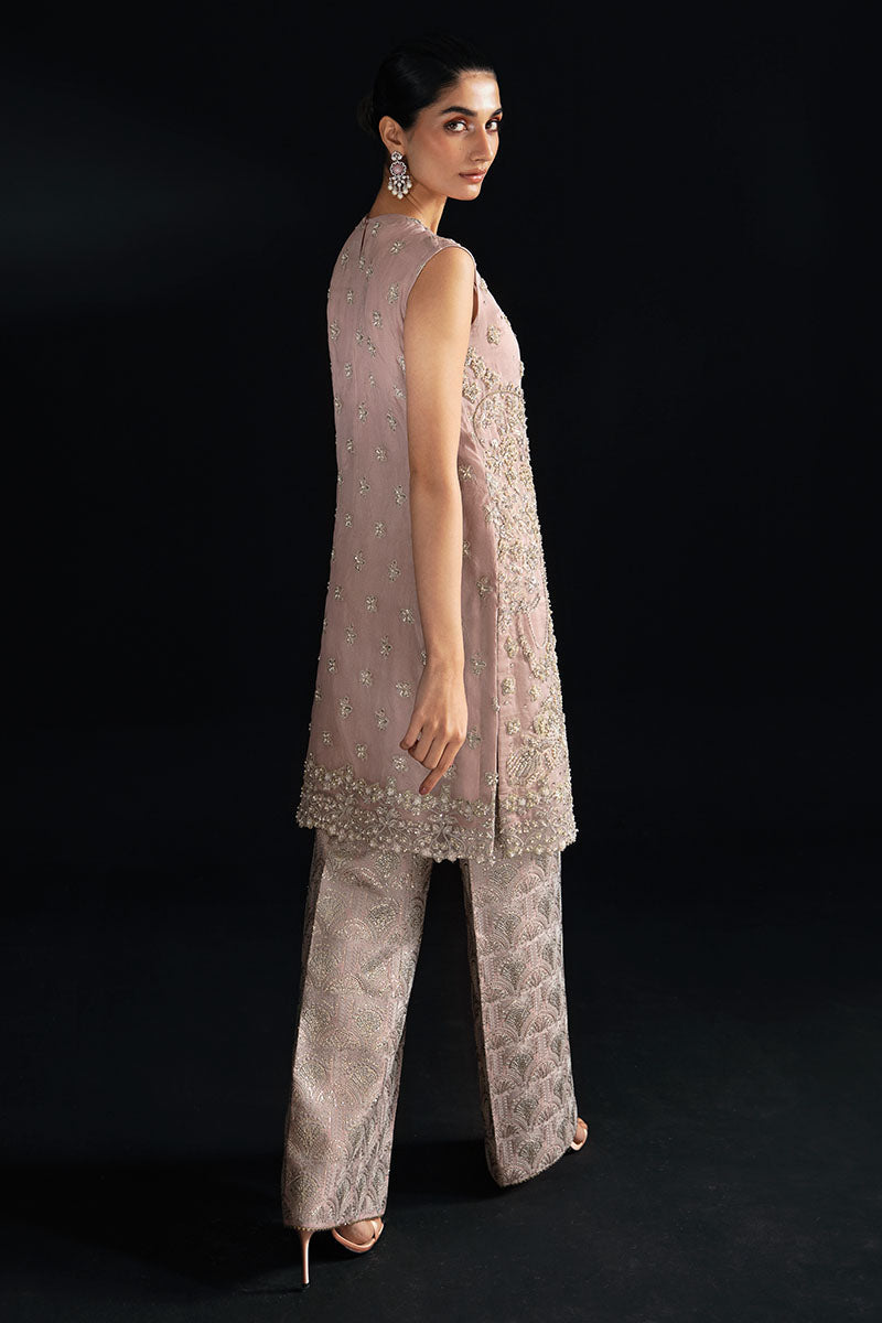 Women Wearing Naya Lavender Short Shirt for Luxury Events - Pakistani Designer Wear for Women in UK | Kifat