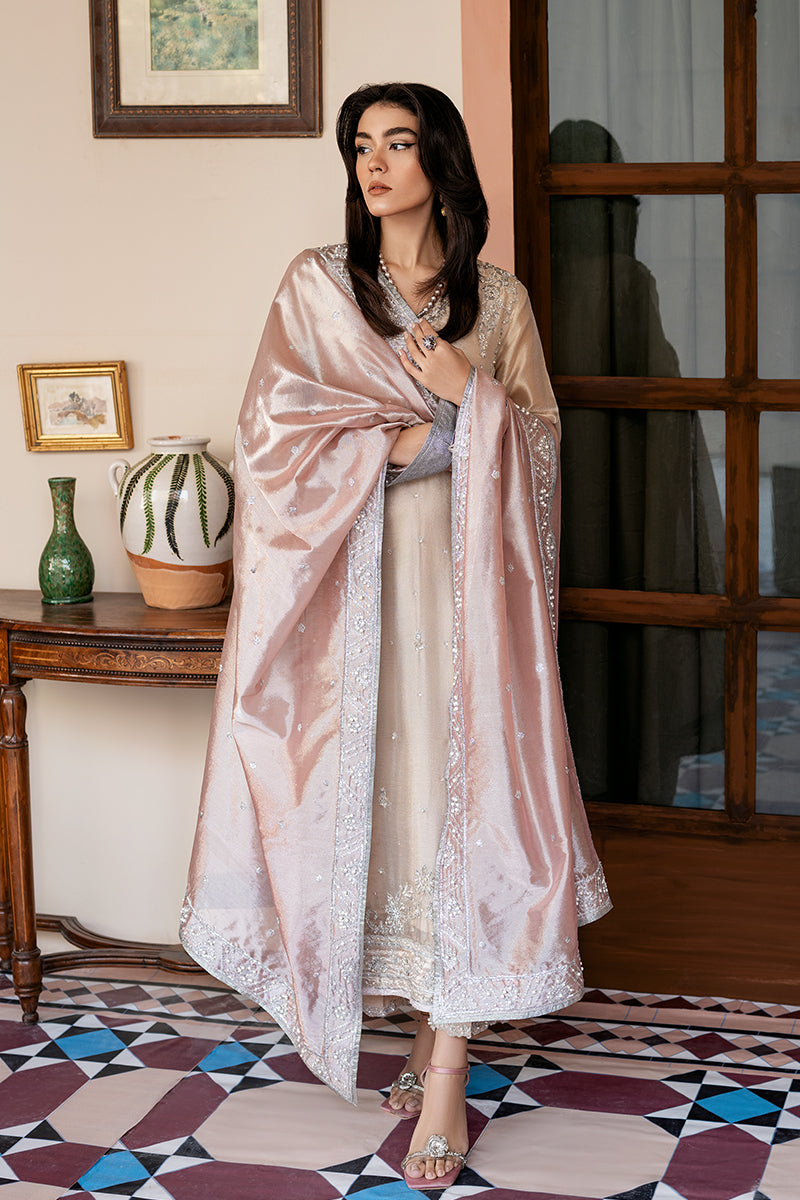 Women Wearing Leila Rose Pink Long Shirt for Formal Events - Pakistani Designer Wear for Women in UK | Kifat