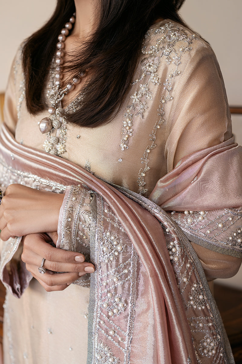 Women Wearing Leila Rose Pink Long Shirt for Formal Events - Pakistani Designer Wear for Women in UK | Kifat