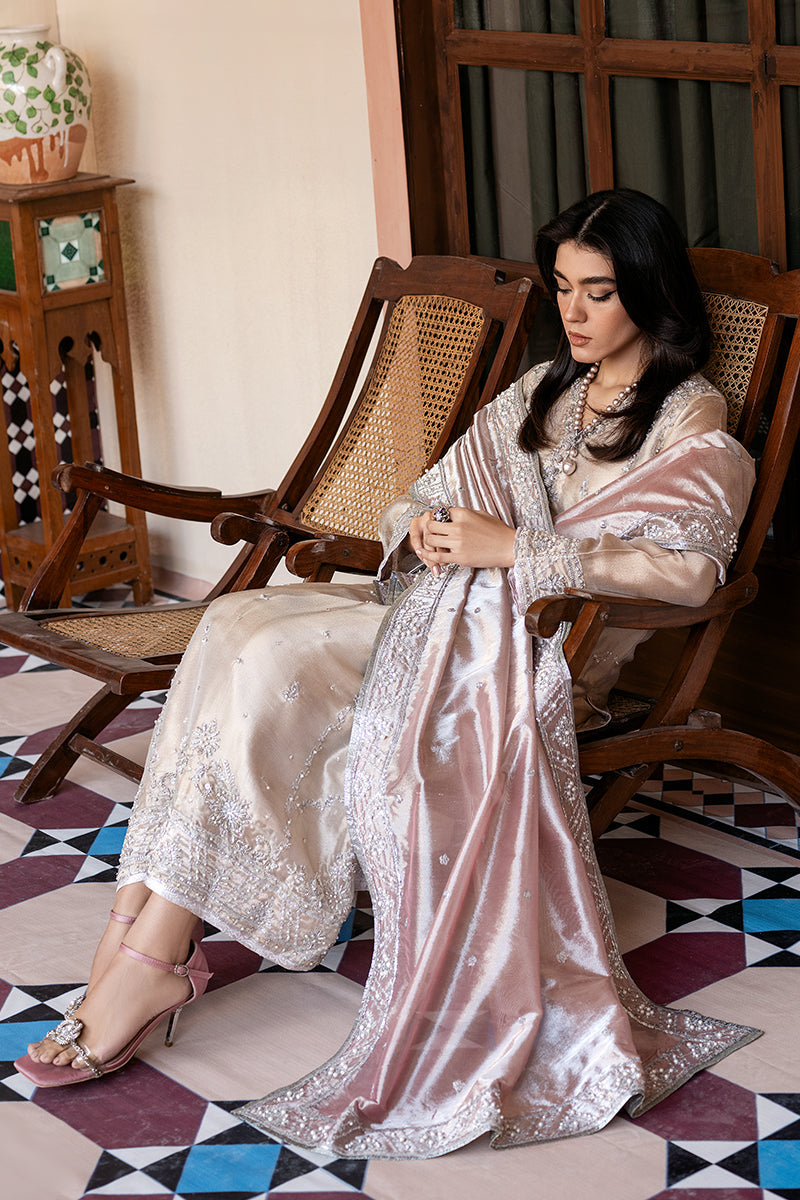 Women Wearing Leila Rose Pink Long Shirt for Formal Events - Pakistani Designer Wear for Women in UK | Kifat