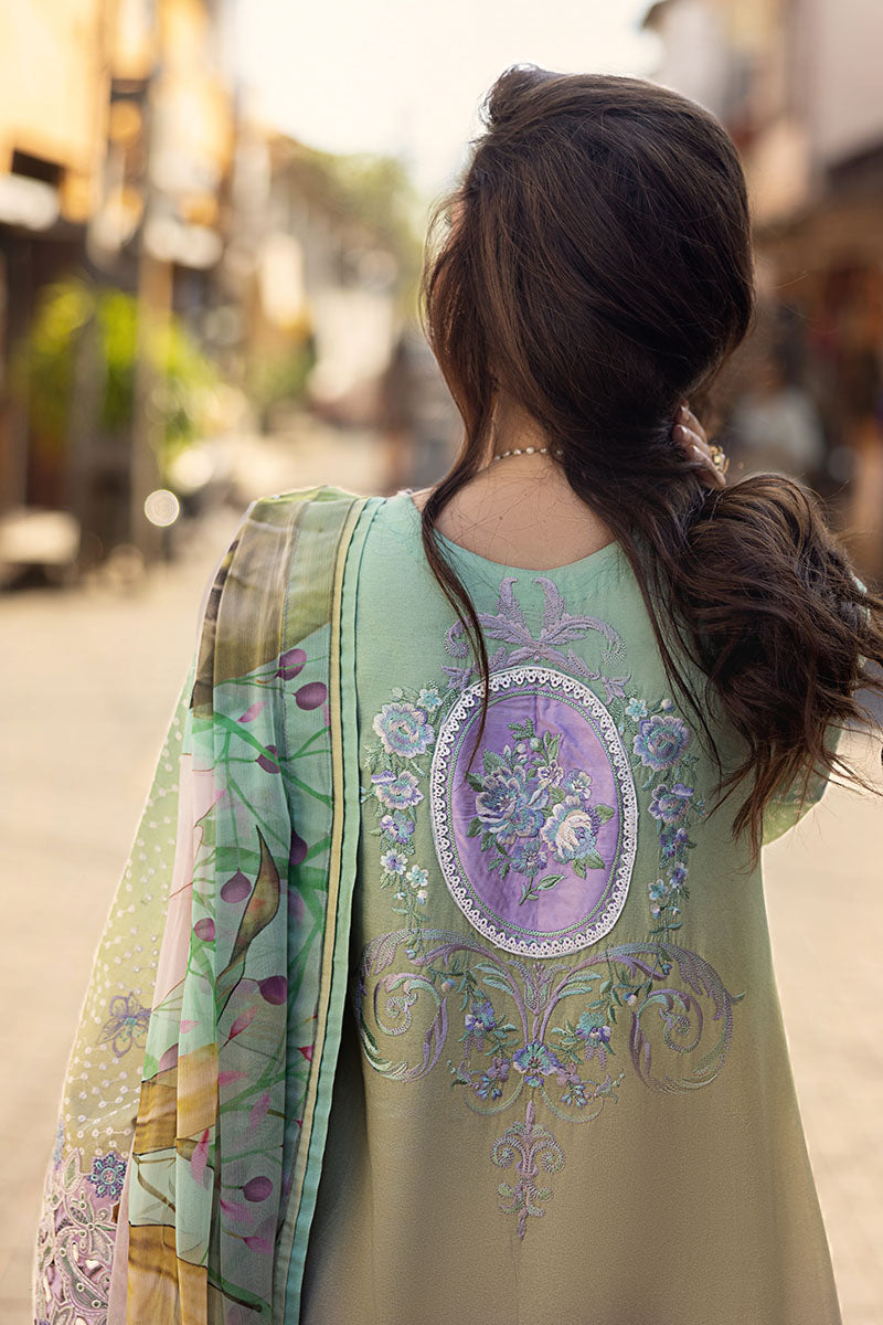 Women Wearing Glittering Grace Gradiant Mint Into Lilac Long Shirt for Luxury Events - Pakistani Designer Wear for Women in UK | Kifat