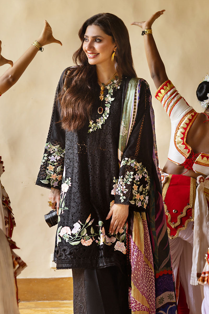Women Wearing Dazzling Glimmer Black Long Shirt for Luxury Events - Pakistani Designer Wear for Women in UK | Kifat