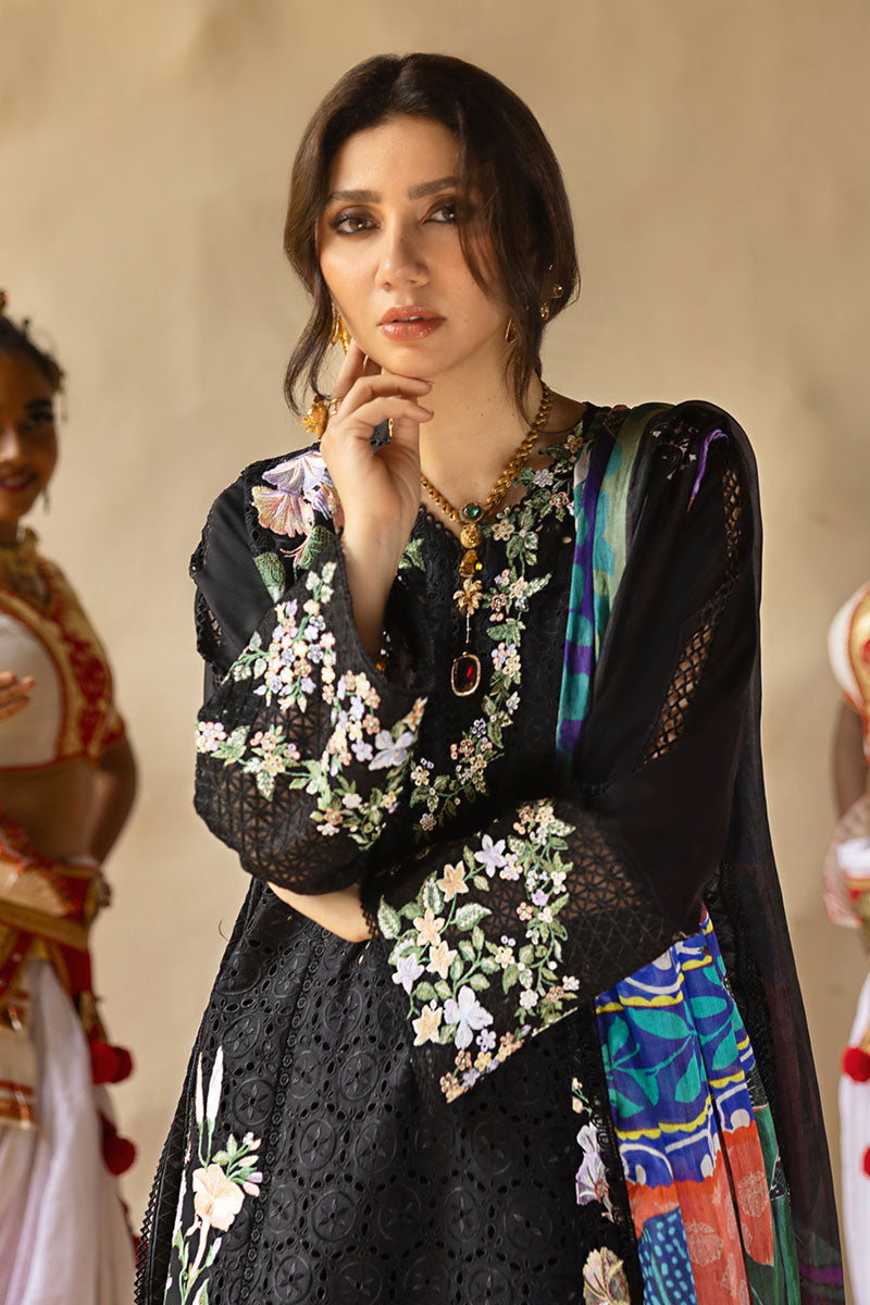 Women Wearing Dazzling Glimmer Black Long Shirt for Luxury Events - Pakistani Designer Wear for Women in UK | Kifat