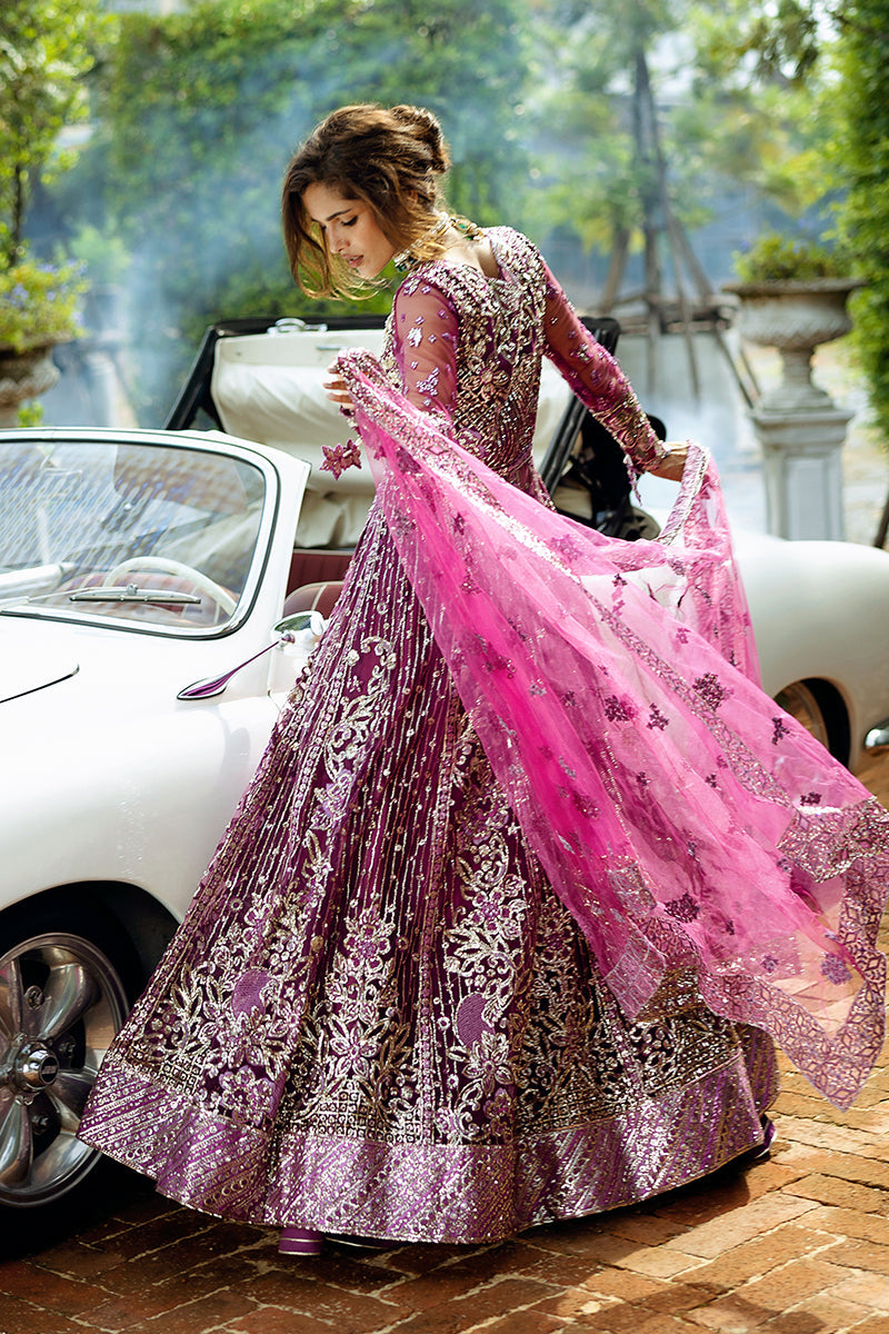 Women Wearing Starstruck Elegance Magenta Peshwas for Wedding Events - Pakistani Designer Wear for Women in UK | Kifat
