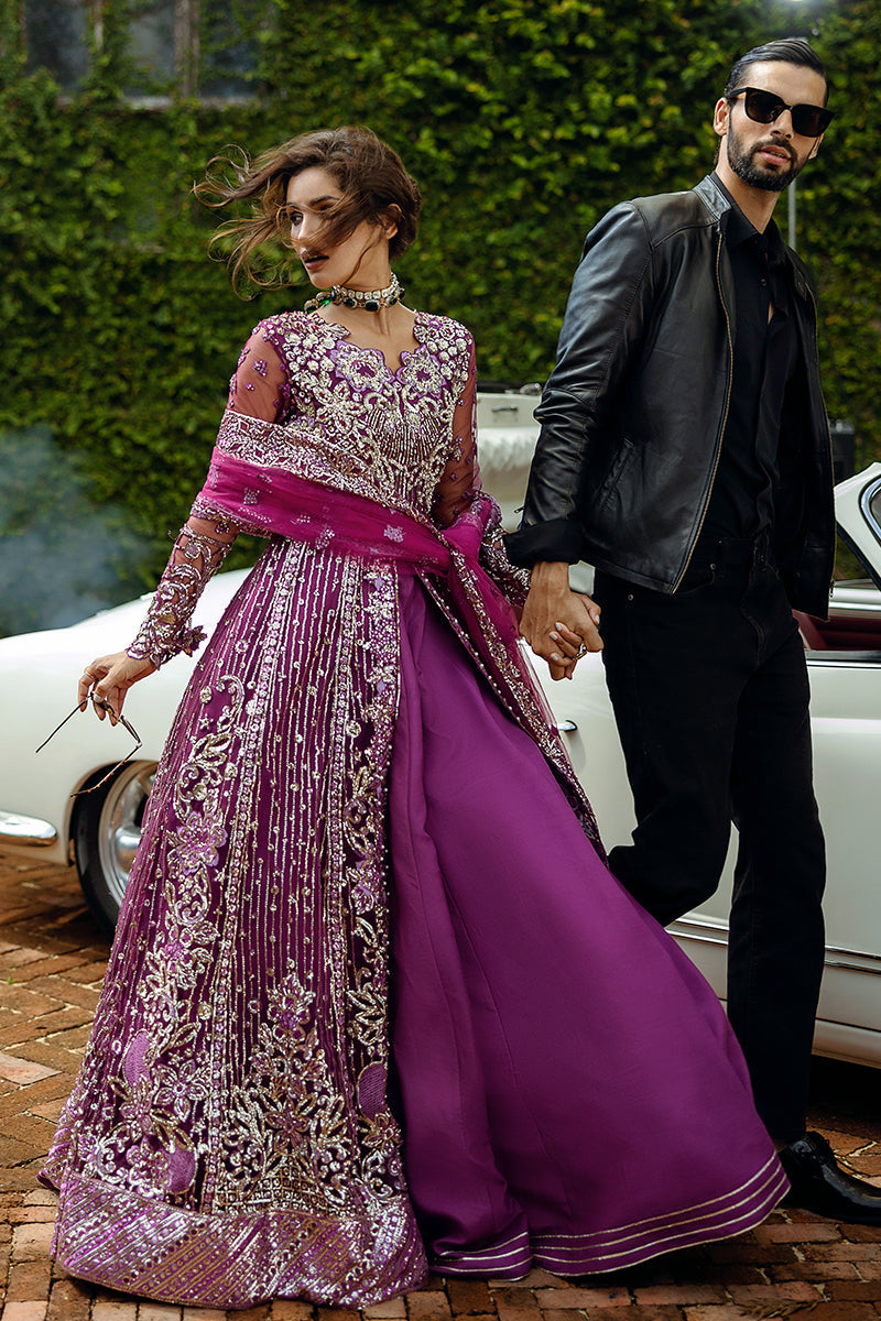 Women Wearing Starstruck Elegance Magenta Peshwas for Wedding Events - Pakistani Designer Wear for Women in UK | Kifat