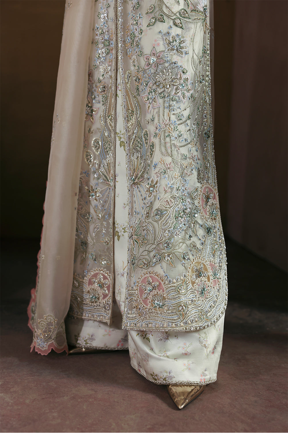 Soraya Novara Opal White Long Gown for  Guest of Wedding Wear, Formal Events - Pakistani Designer Wear for Women in UK | Kifat