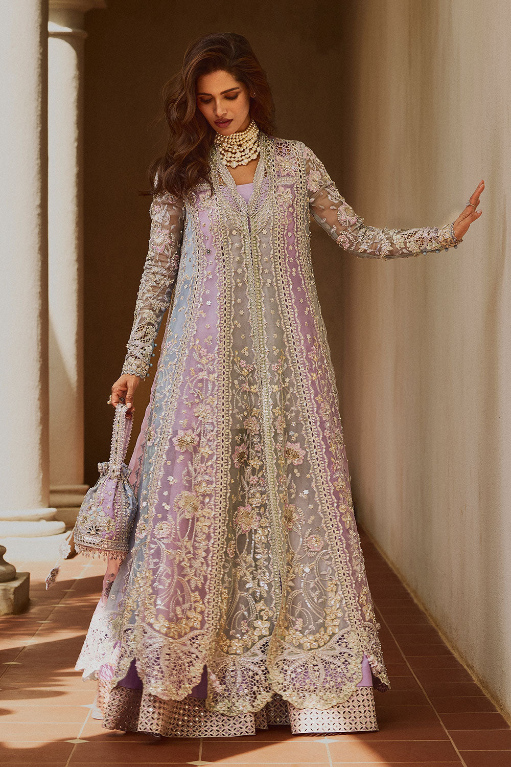Soraya ORCHID Multicolor Pishwas for Wedding Wear, Formal Events - Pakistani Designer Wear for Women in UK | Kifat