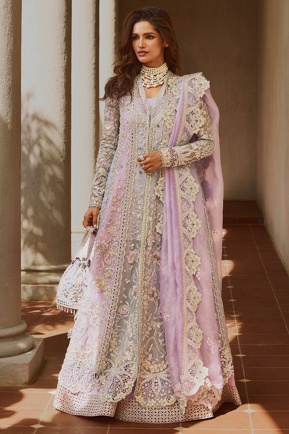 Soraya ORCHID Multicolor Pishwas for Wedding Wear, Formal Events - Pakistani Designer Wear for Women in UK | Kifat