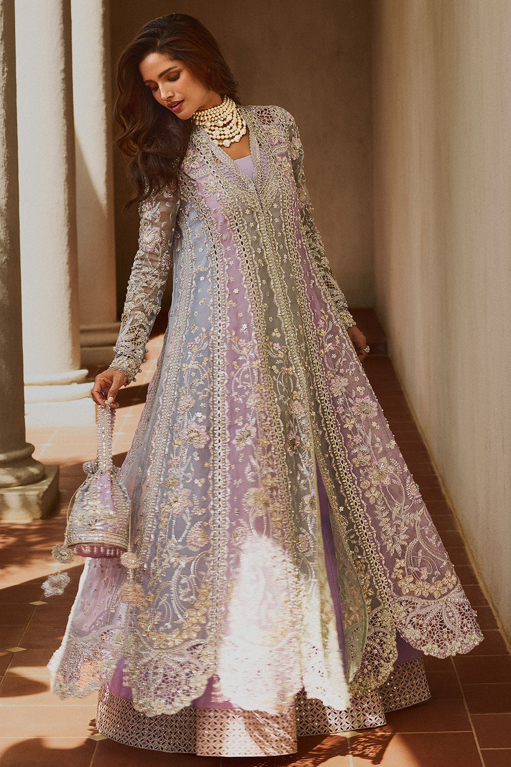Soraya ORCHID Multicolor Pishwas for Wedding Wear, Formal Events - Pakistani Designer Wear for Women in UK | Kifat