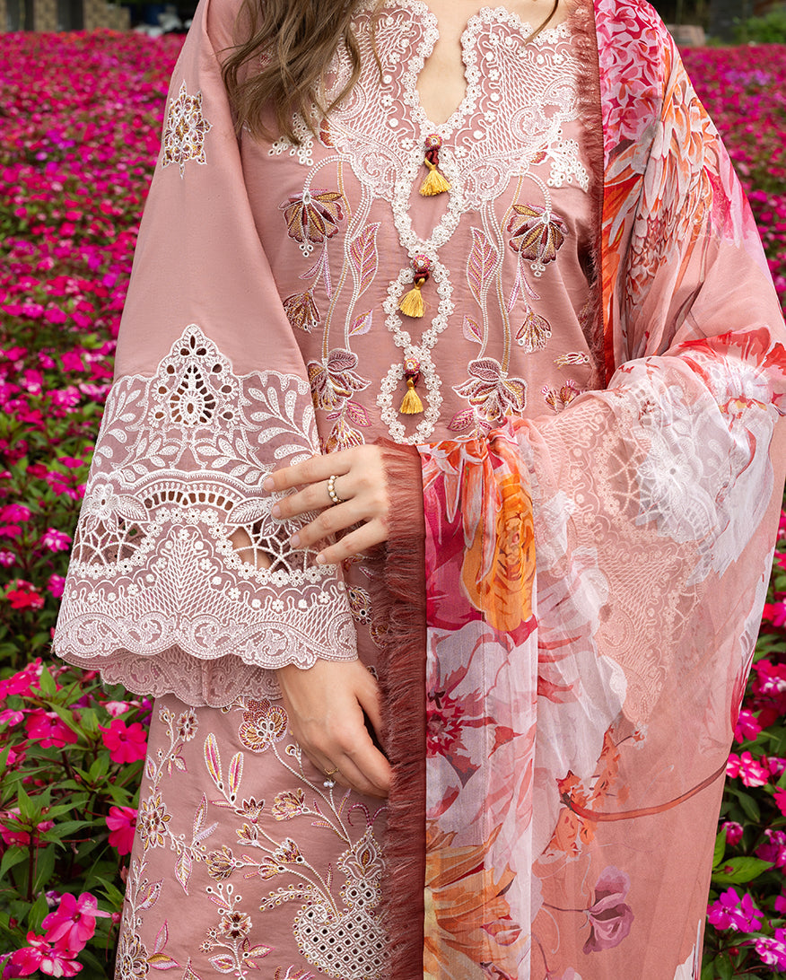 Women Wearing Peach Blossom Peach Long Shirt for Festive Events - Pakistani Designer Wear for Women in UK | Kifat