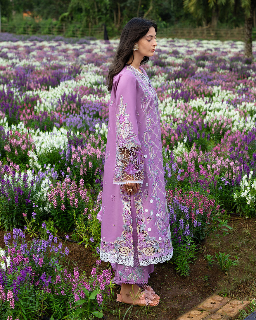 Women Wearing Secret Thicket lavender Pink Long Shirt for Festive Events - Pakistani Designer Wear for Women in UK | Kifat