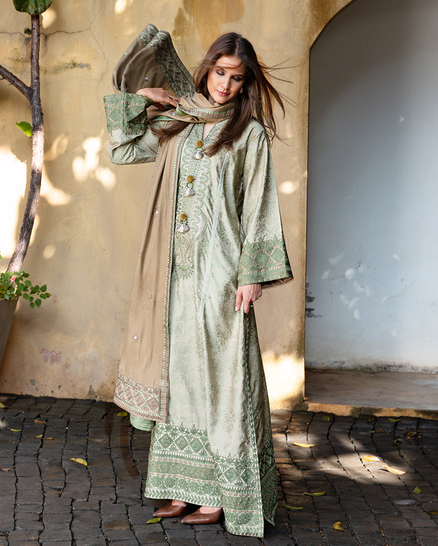 Women Wearing Solare Beige Long Shirt for Casual Events - Pakistani Designer Wear for Women in UK | Kifat