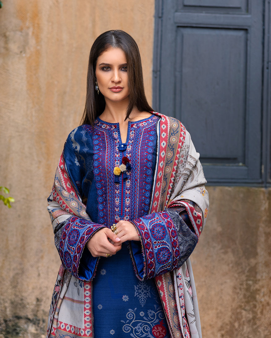 Women Wearing Sunset Promise Blue Long Shirt for Casual Events - Pakistani Designer Wear for Women in UK | Kifat