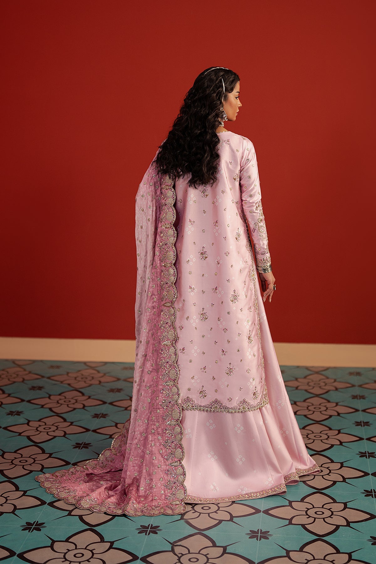 Women Wearing Sufiya Pink Long Shirt  For Festive Events - Pakistani Designer Wear For Women In Uk | Kifat