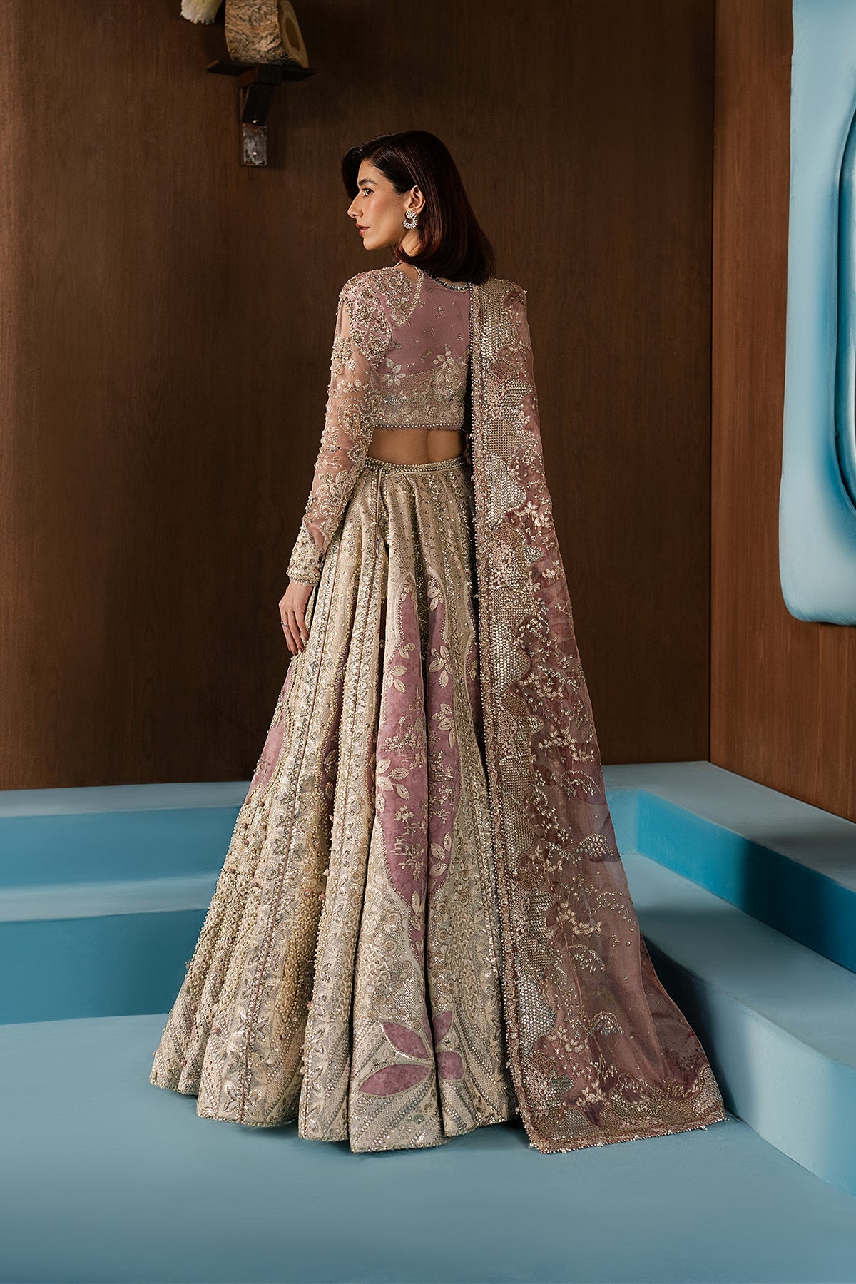 Women Wearing Zaviyah Off White Lehnga Choli  For Festive Events - Pakistani Designer Wear For Women In Uk | Kifat